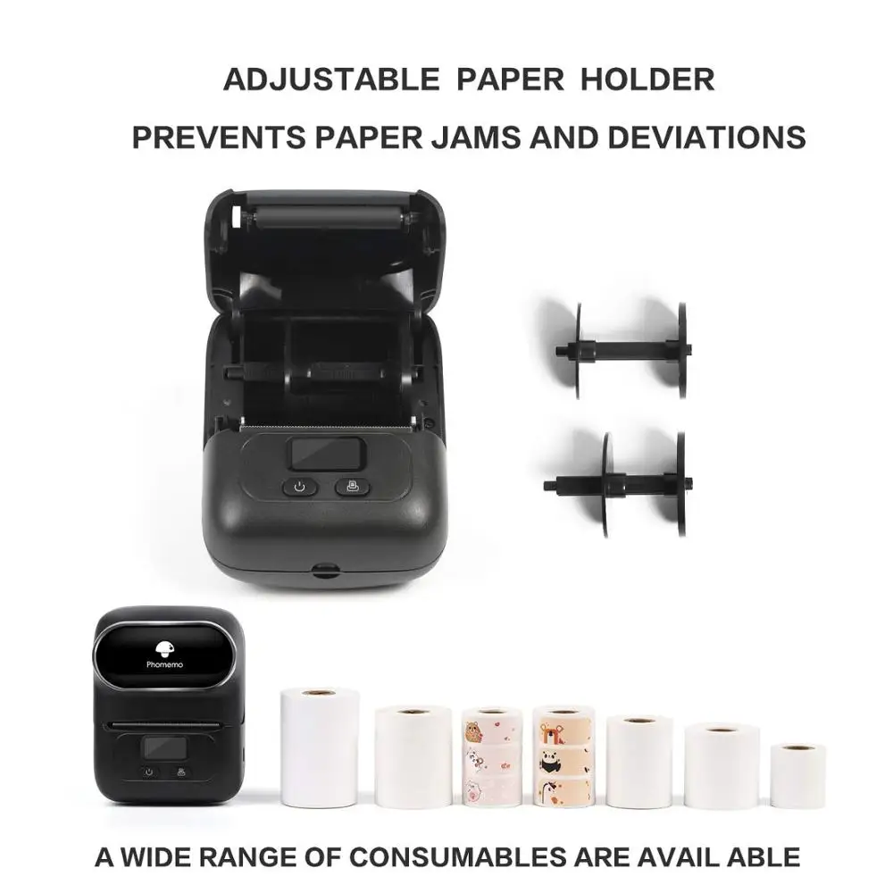 

Phomemo M110 Label Maker for Clothing Jewelry Retail Mailing Barcode Picture Bluetooth Thermal Printer Mini Labels Printer