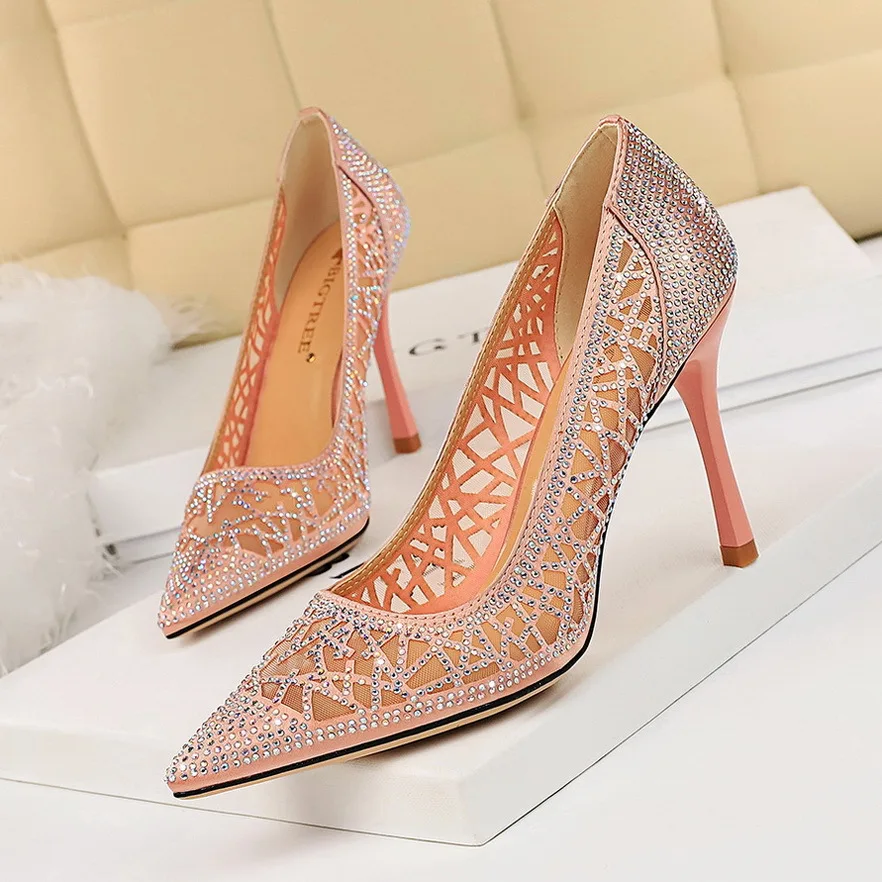 2019 летнее платье Новинка Платье Золушки Туфли с острым носом на высоком тонком