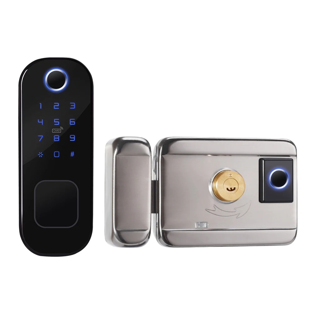 R5 Tuya Smart Wifi Unlocking Lock Biometric Fingerprint Security Intelligent APP Remote Password RFID Card Door | Безопасность и