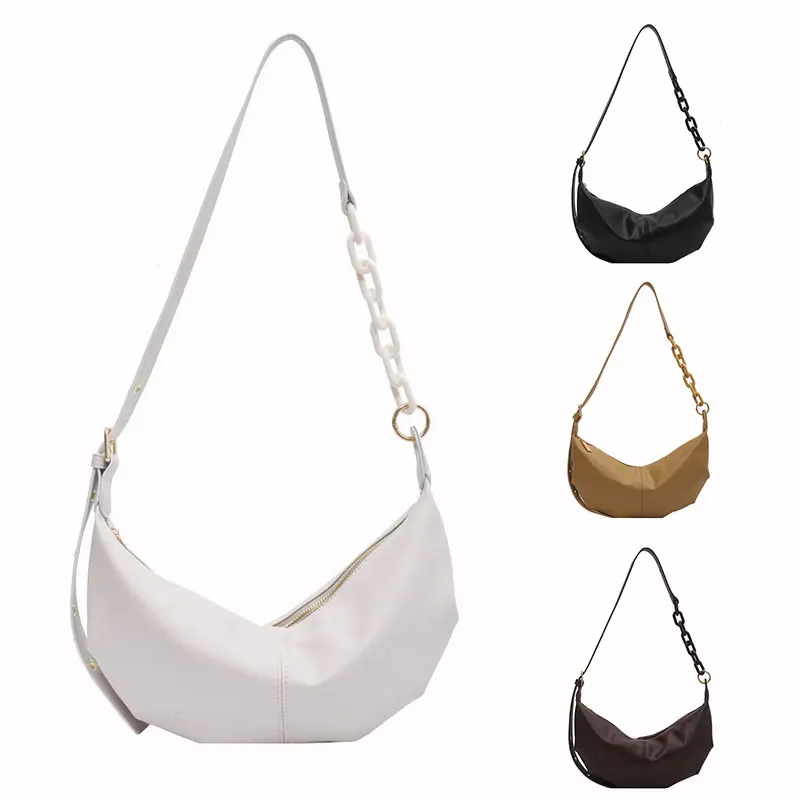 

Women Soft PU Handbags High Quality Vintage Crossbody Bags for Women Solid Chains Shoulder Bags Female