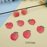 2324mm resin pink peach charms kawaii summer fruit jewelry food pendant diy necklace key chain finding peach charms in bulk 10