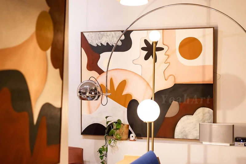 Morandi поп цветные блочные Картины Ручная роспись Абстрактная масляная живопись на