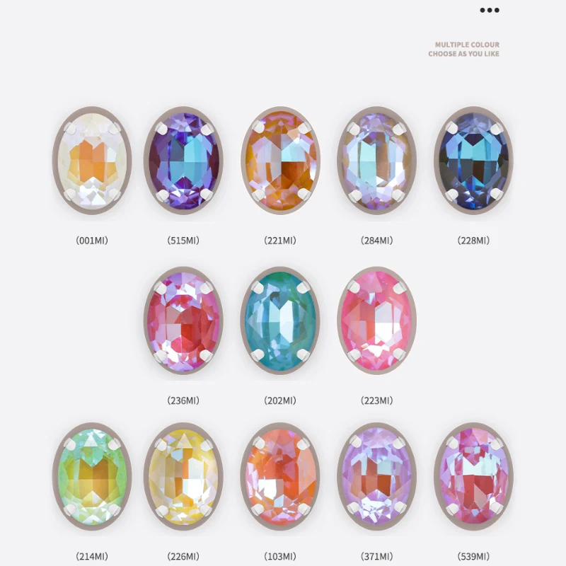 Утолщенные медные когти разы овальной формы мокко стекло искусственные камни