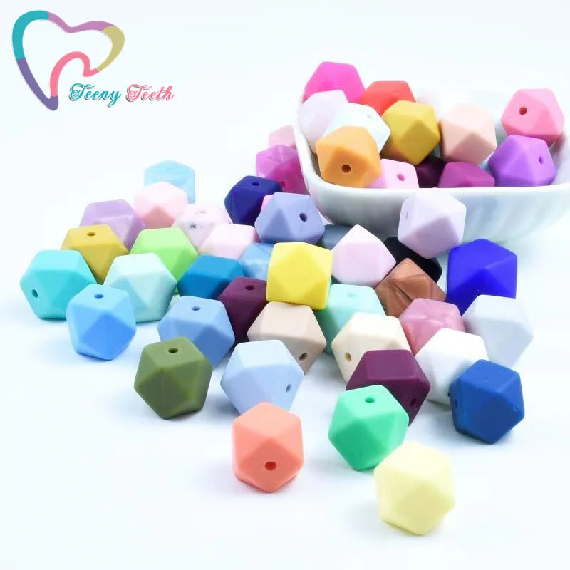 Детские шестигранные силиконовые бусины 20 шт. 14 мм восьмиугольные сделай сам