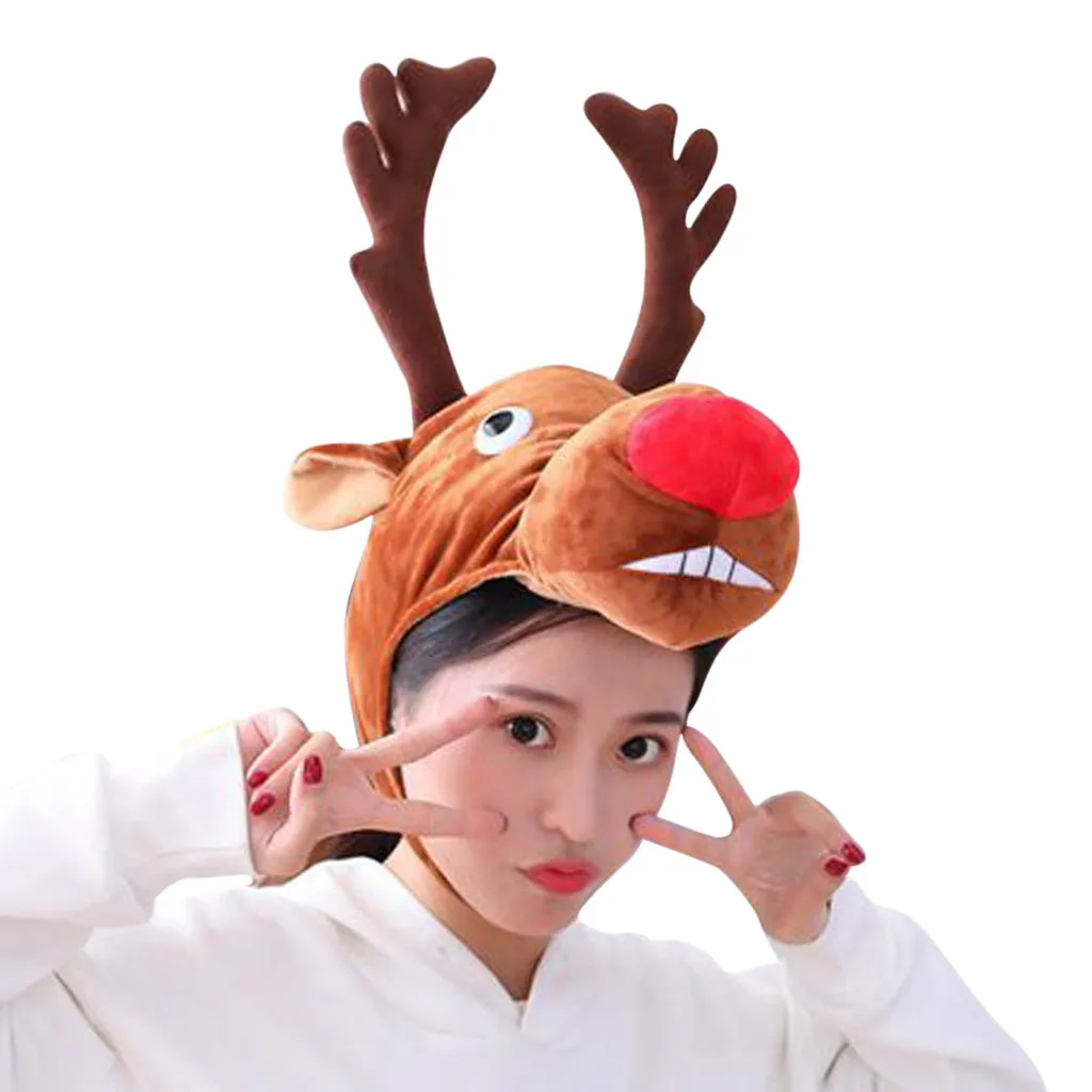 Рождественская шапка для взрослых забавный олень кепка в форме бегемота