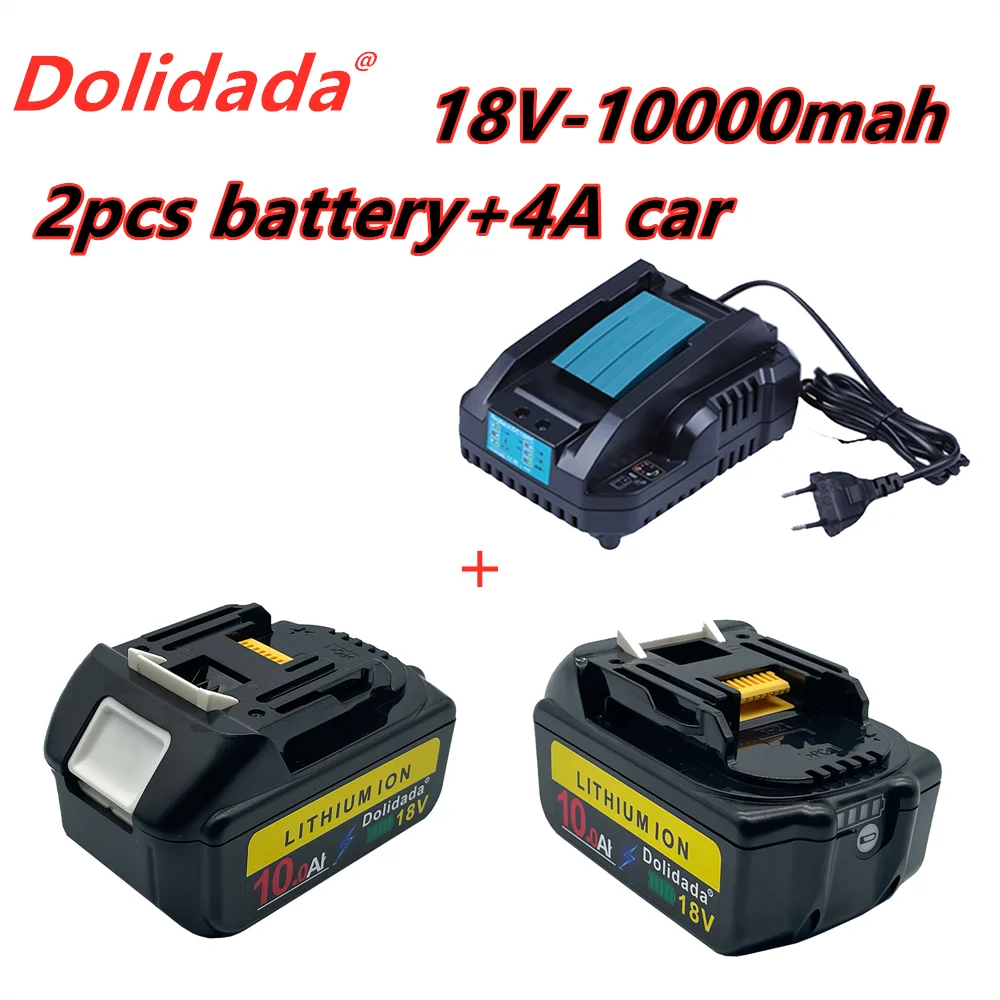 

2021 new bl1860 rechargeable battery 18 V 10000mah Makita Li ion 18 V battery bl1840 bl1850 bl1830 bl1860b LXT 400 + charger
