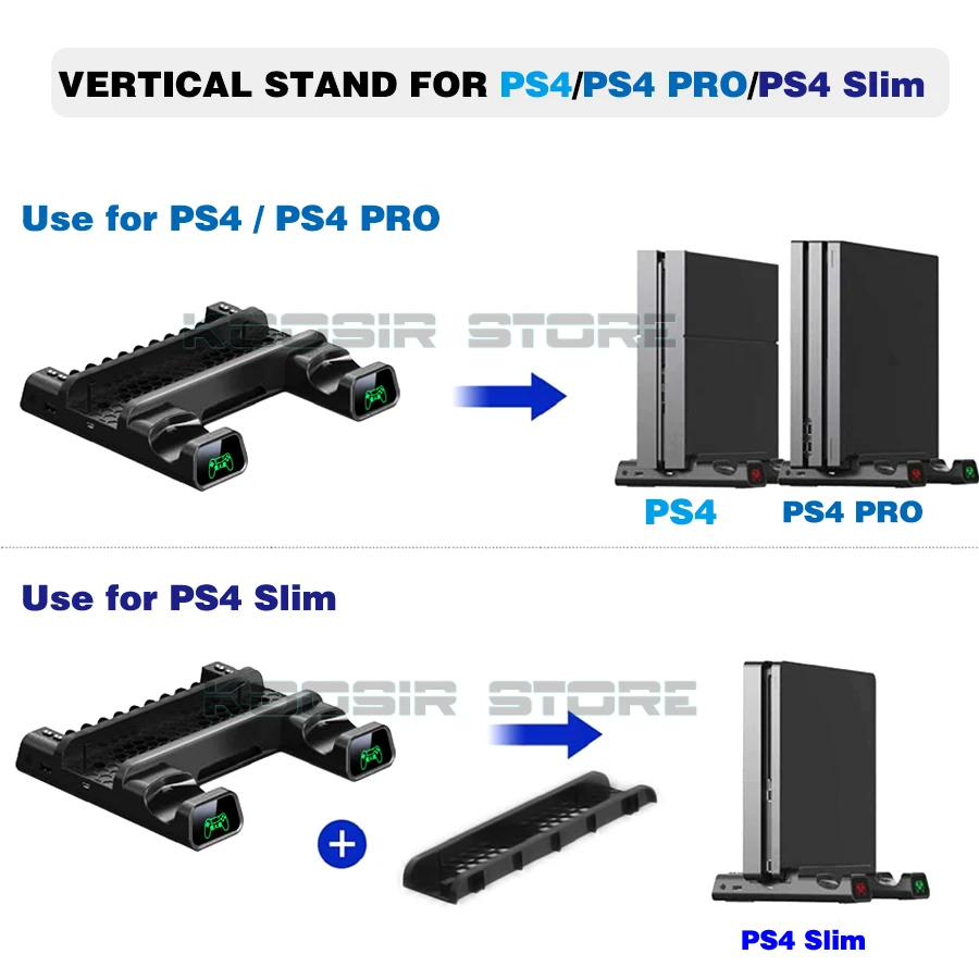 ps4 ps4 pro ps4 slim console vertical cooling stand controller charging base 2 cooler 10 games storage for sony playstation 4 free global shipping