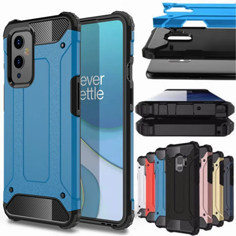 

For Oneplus 9 Pro Case Rugged Dual Layer Armor Phone Case For One Plus 8 8T 7T Nord N10 N100 Oneplus8t Hybrid TPU+PC Back Cover