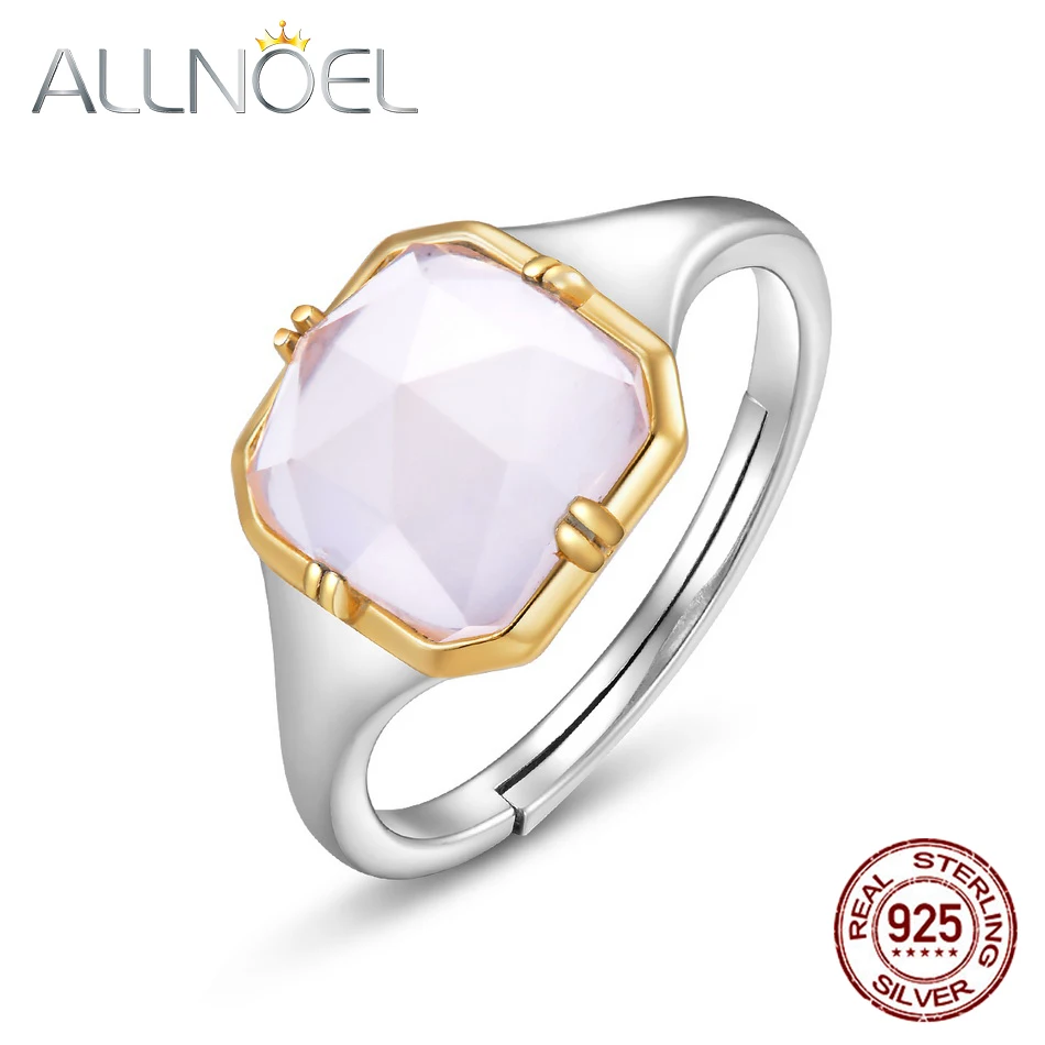 ALLNOEL сплошной 925 пробы серебро массивные кольца для Для женщин 8*8 мм синтетический