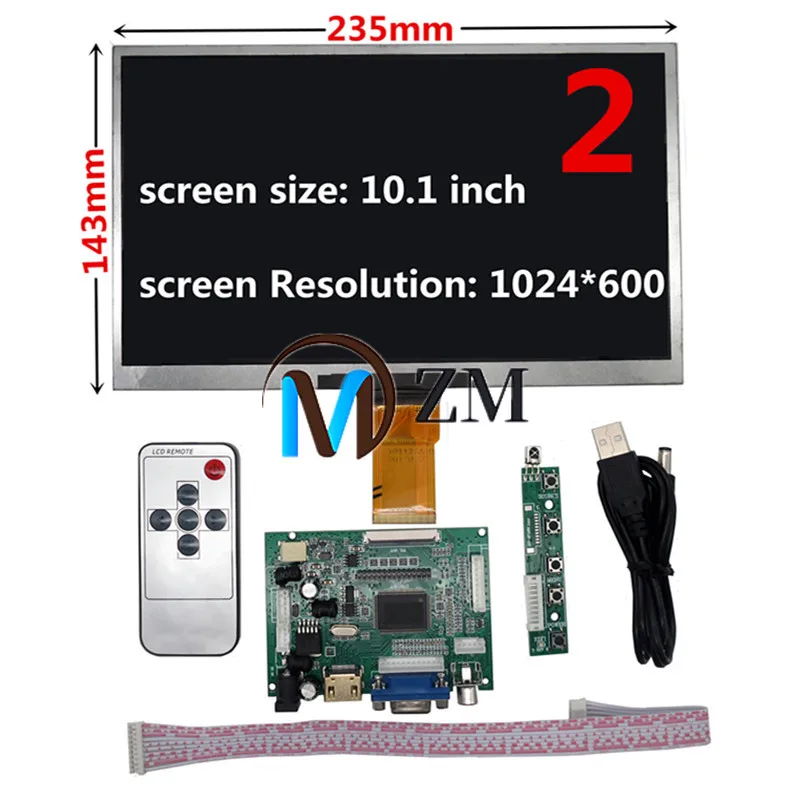 ЖК-дисплей с экраном 1024*600 7/8/9/10 1 дюйм HDMI VGA плата драйвера монитор для Raspberry Pi