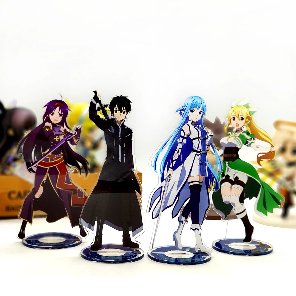 

Sword Art Online Kirito Asuna Leafa Yuuki acrylic standee figurines desk decoration cake topper anime