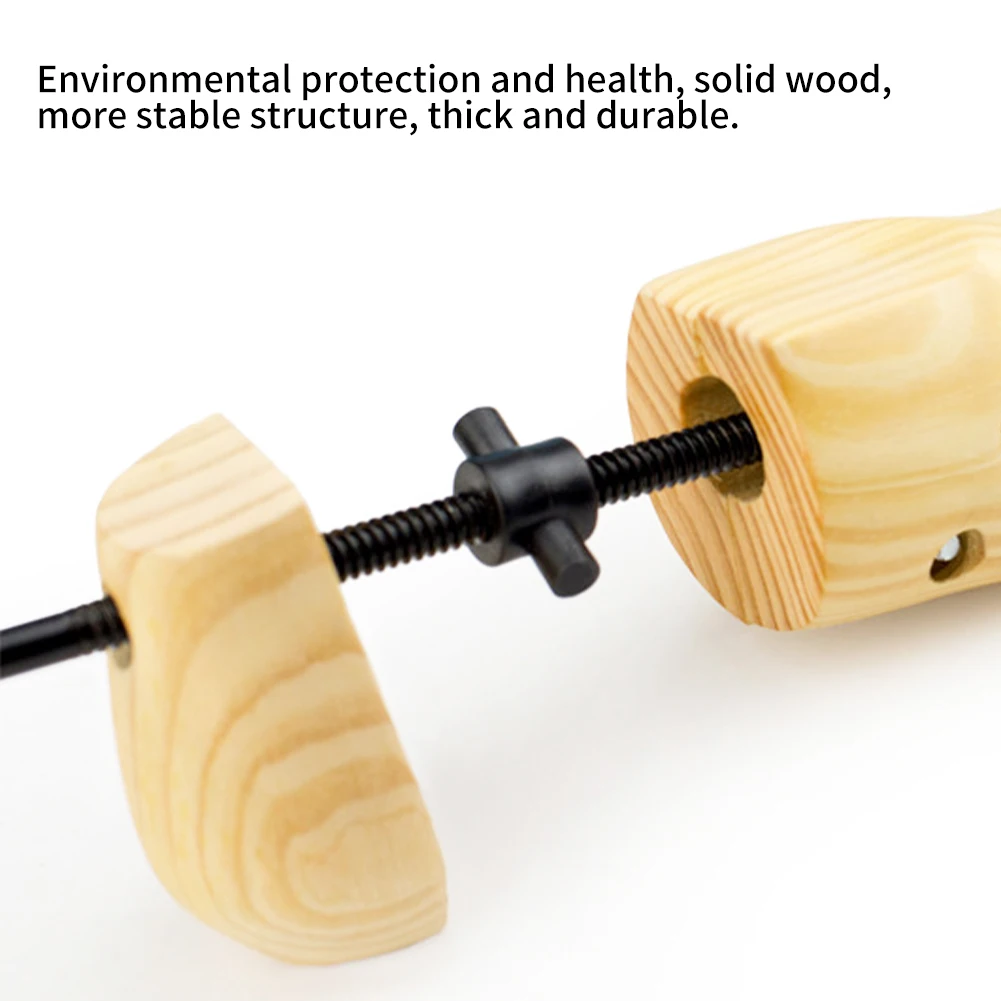 2pcs Man Women Durable Non Slip Home Natural Wood Easy To Use Foot Grinding Widener Anti Crease Shoe Stretcher Ergonomic Handle