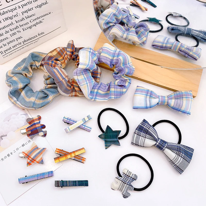 

2021 Summer Korean JK Uniform Students Hair Accessories Big Bows Headband Elastic Hair Bands Women Girls Hair Clips Hairpin