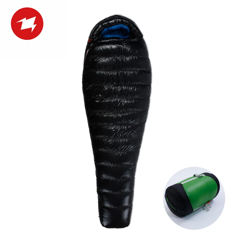 Длинный Сверхлегкий зимний спальный мешок AEGISMAX D5 на белом утином пуху для