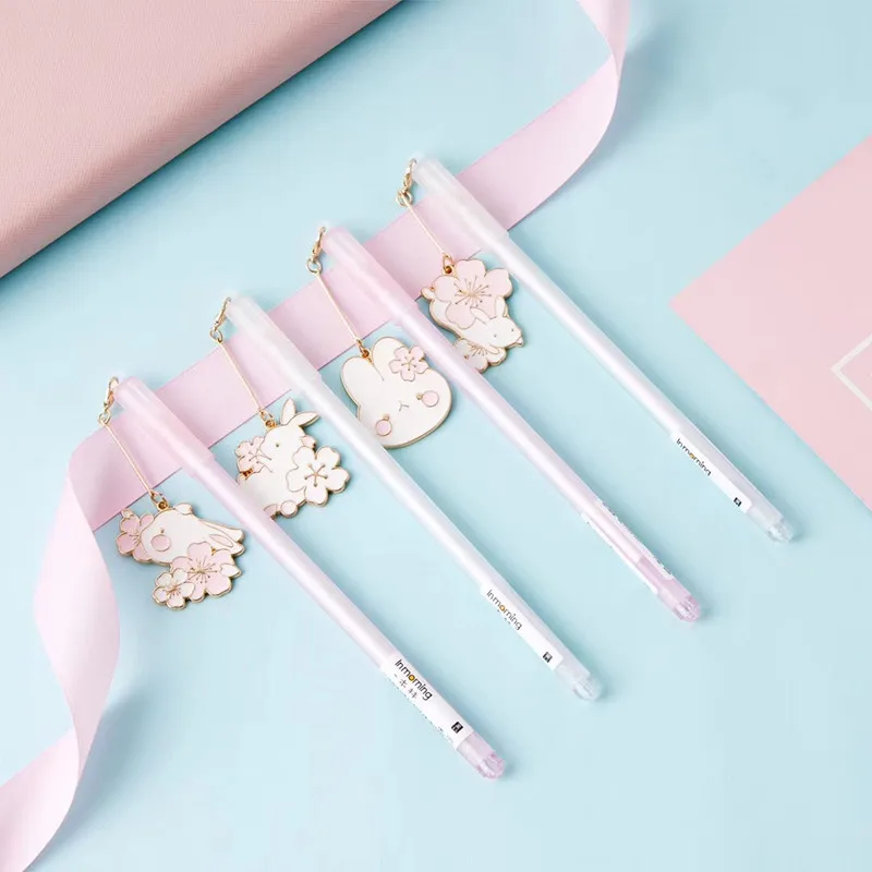0 5 мм Весенний кролик Сакура Вишня кулон гелевая ручка подпись Escolar Papelaria школьные