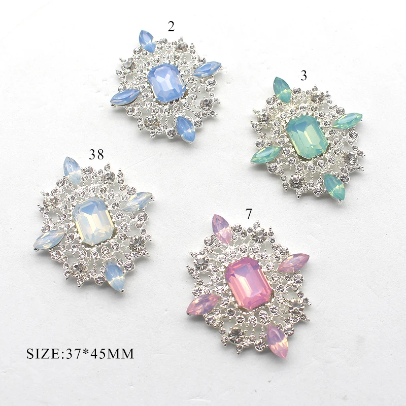 New Fashion And Beautiful Brooch Rhinestone Button Clothing DIY 2Pcs/Lot 37*45mm Sewing Wedding Dress Decoration Accessories