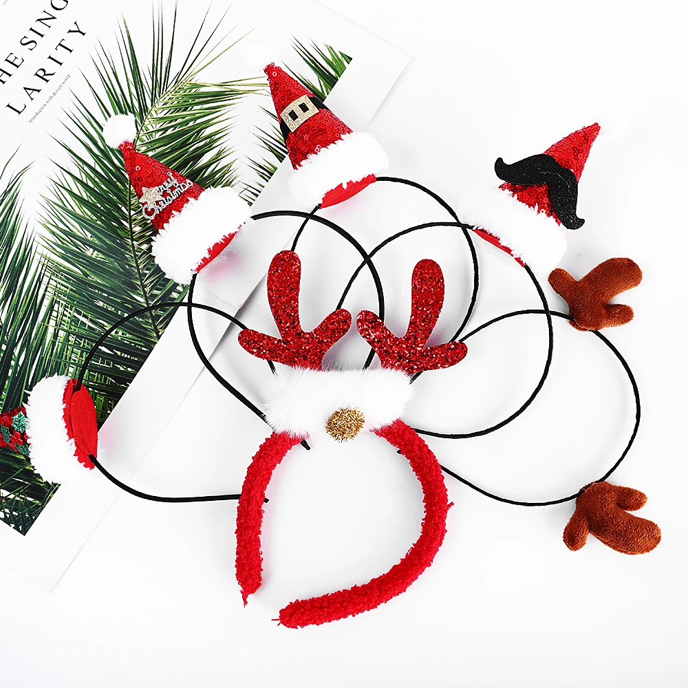 Рождественская повязка на голову головной убор в виде Санты елки лося для