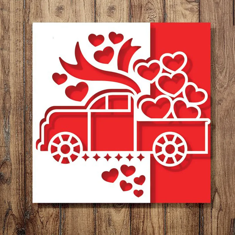 

Loves Circle Car Heart Metal Cutting Dies Scrapbook Diary Decoration Stencil Embossing Template DIY Greeting Card Handmade 2021