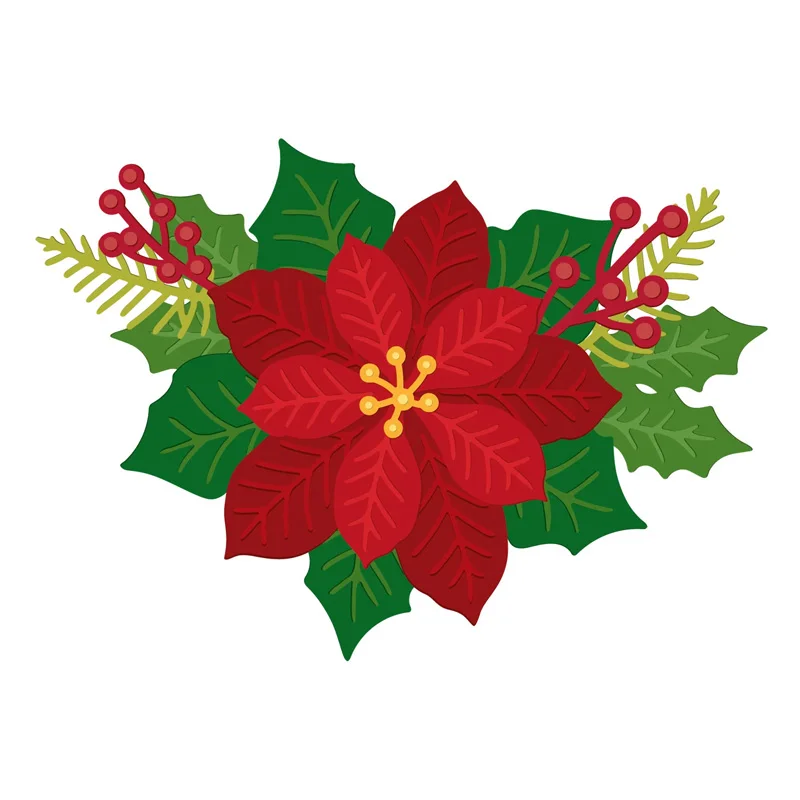 Рождественские металлические штампы для праздничной листвы Yuletide Frames режущие DIY