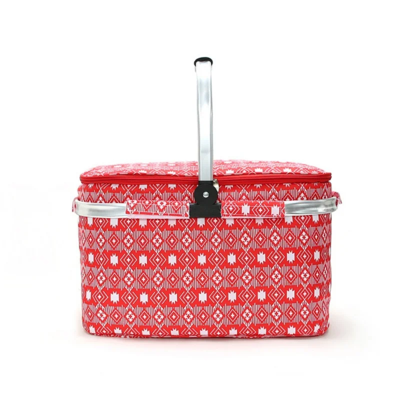 

25L Picnic Insulated Cooler Bag Lunch Bag with Foldable Aluminum Handle Collapsible Waterproof Zippered Totes Equipments