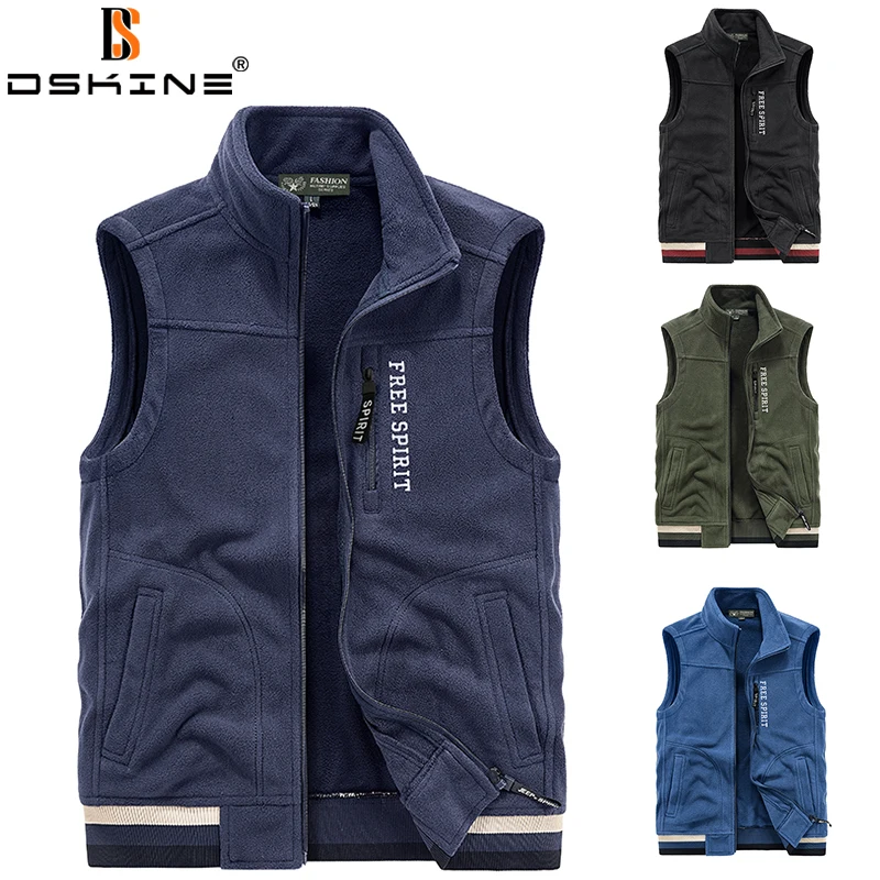 

Large Size S-6Xl Men Vest Brand 2021 Autumn New Fashion Casual Vest Men Coat Spring Tactics Outdoor Fleece Slim Vest Men Jacket