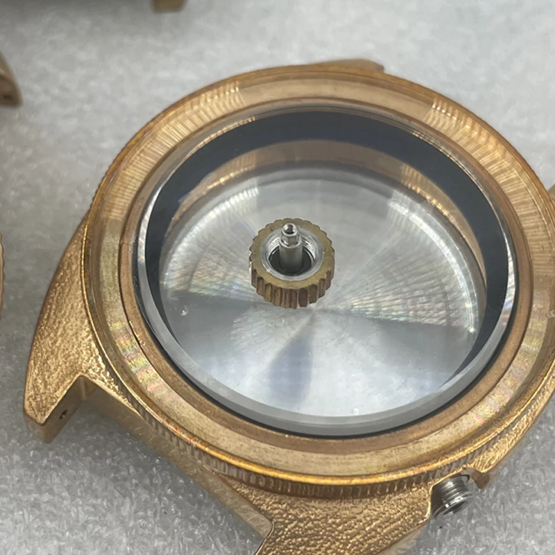 

Tin Bronze Abalone Case Fits NH35 Movement Fits 28.5mm Diameter Literal Double Curved Sapphire Glass
