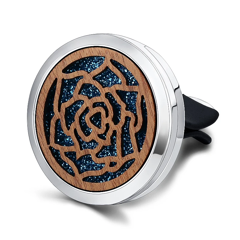 

Refillable Car Air Freshener Smell Perfume Diffuser Clip Auto Vent Essential Oil Natural Wood Locket Interior Accessories