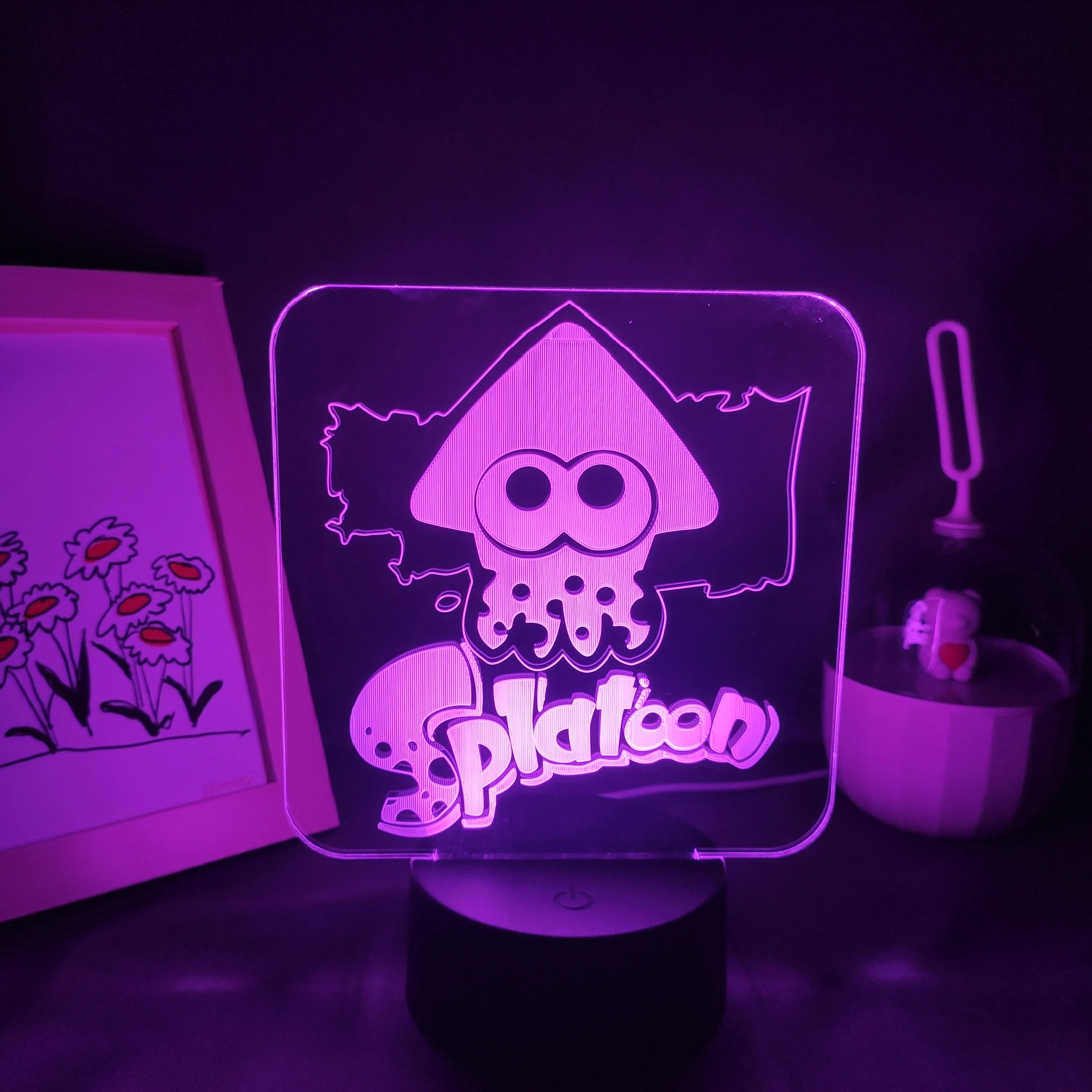 Splatoon 2 Game Figure Squid Game Lamps Led RGB Neon Night Lights Gaming Room PC Desktop Decorative Xmas Gift Squid Game Light