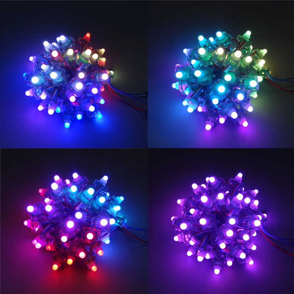 50 шт. WS2811 2811 квадратный полноцветный 12 мм диффузный RGB светодиодный 5 В DC