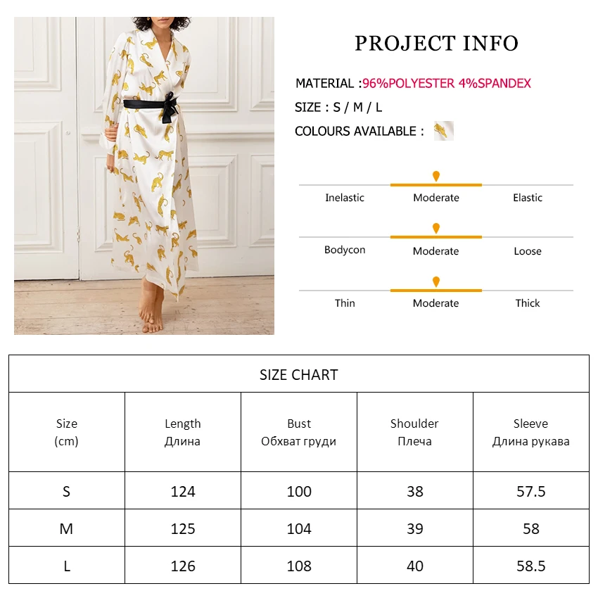 

Nightdress Animal Print Robes Women Nightgown Long Sleeve Sleepwear Bathrobe Female Lace Up Women's Pajamas Satin Robe Nightwear