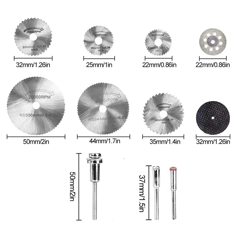 

32Pcs Saw Blade Set HSS Mini Circular Saw Blade for Dremel Rotary Tools Resin Cut-Off Wheels Diamond Cutting Discs