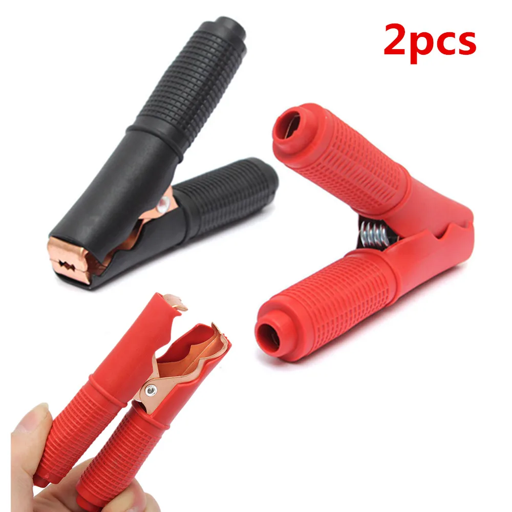 

2Pcs Alligator Clips Car Vehicle Battery Test Alligator Crocodile Clips Clamp Red+ Black Testing 90mm