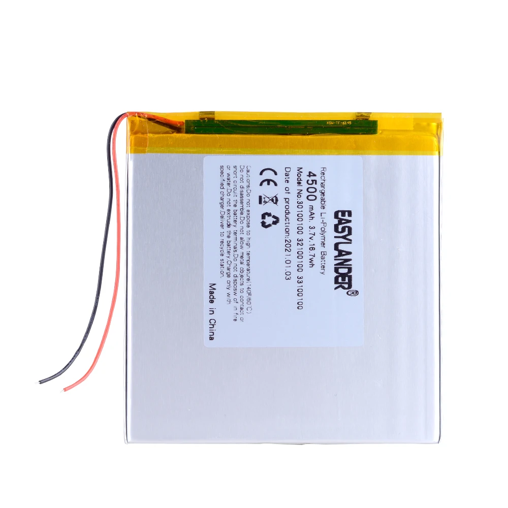 

Polymer rechargeable batteries 35100100 3.7V 4500MAH Tablet PC general battery 7 inch 8 inch 9inch 33100100