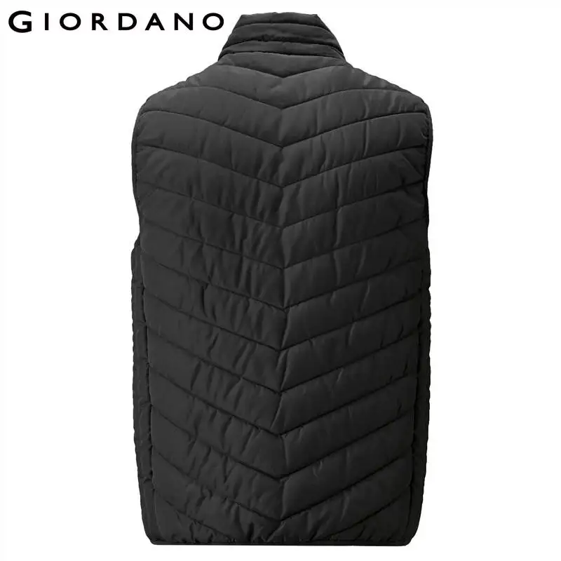 Giordano мужские куртки со стоячим воротником, без рукавов, стеганая куртка Homme с двойным карманом на молнии, Теплая мужская куртка, 01079724