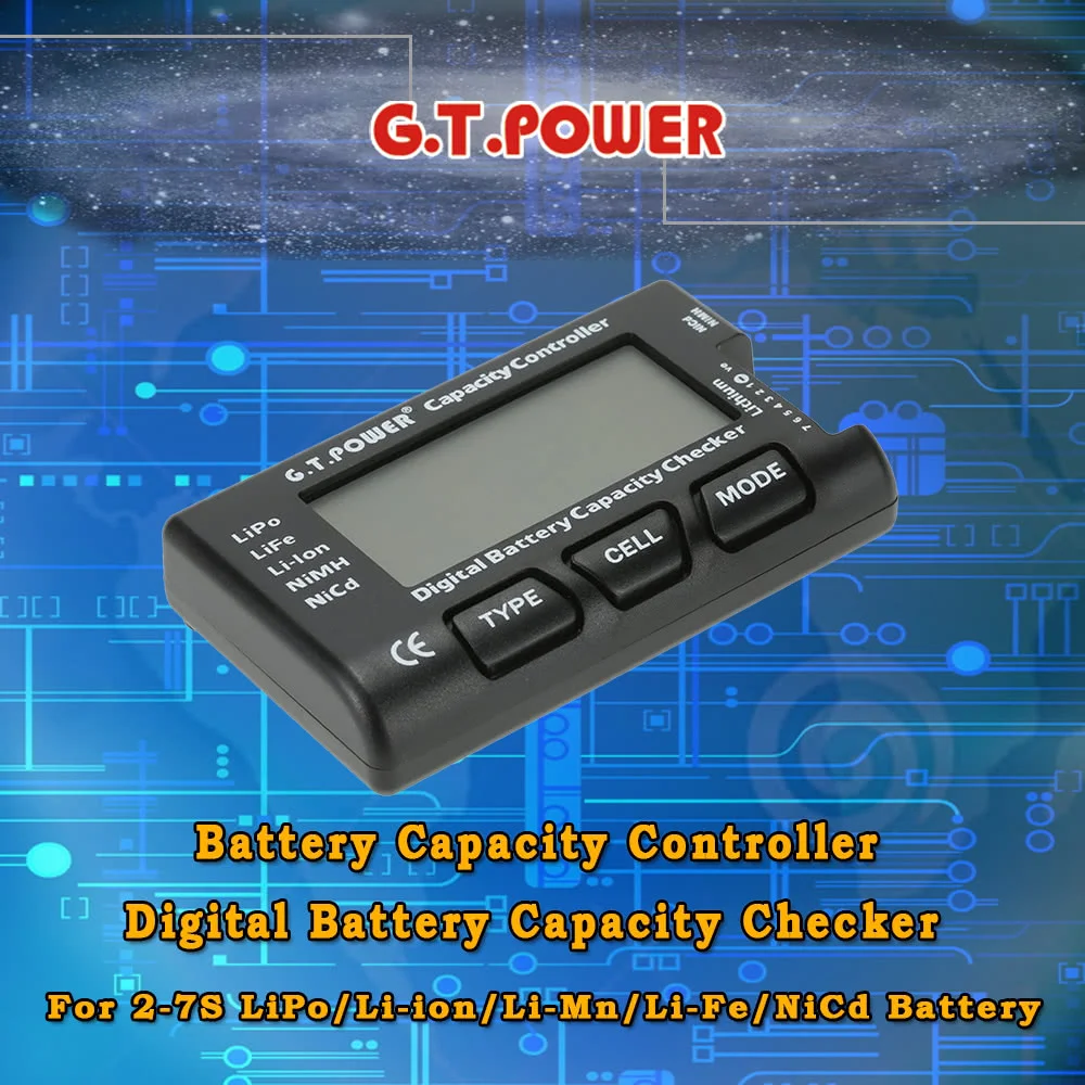 G. T. Контроллер емкости аккумулятора цифровой проверки батареи для 2 7S LiPo/Li ion/Li Mn/Li