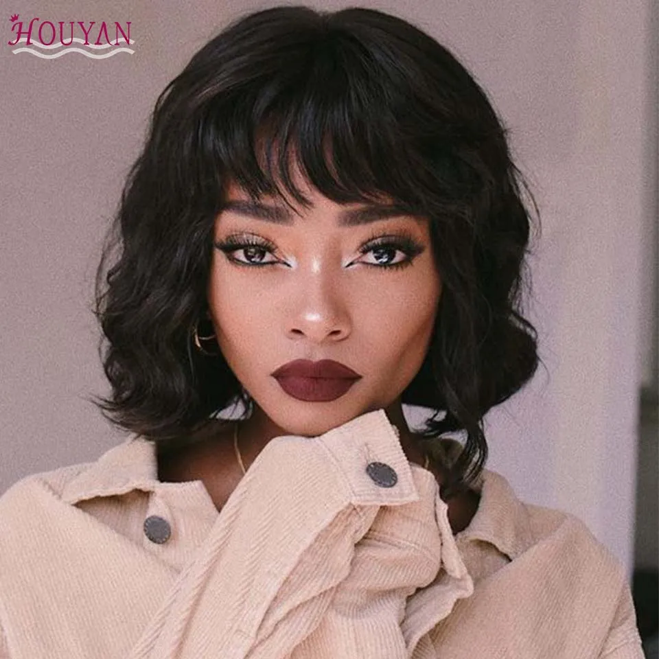 Парики из коротких волос HOUYAN женские парики с полной головкой в стиле Боба