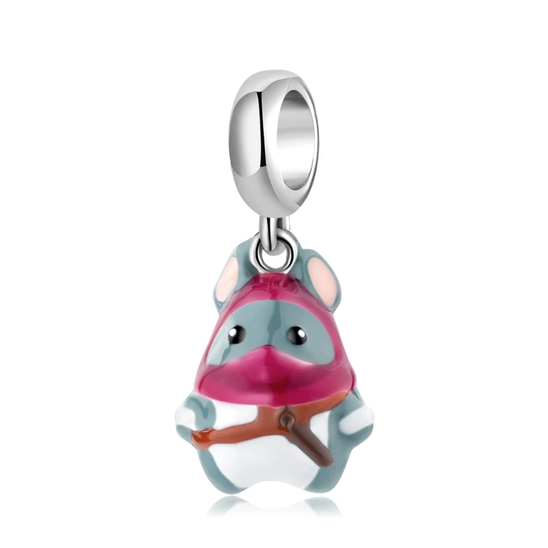 

Warrior Hamster Animal Kingdom 925 Sterling Silver Pendant Charms for Jewelry Original Design Enamel DIY Fit Bracelet Making