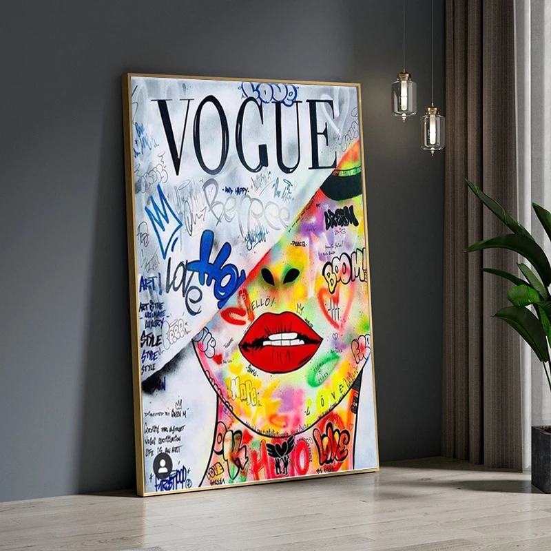 

Colorful Graffiti Art Woman Painting Canvas Print Wall Art Picture Living Room Nordic Home Decor Decoration Frameless