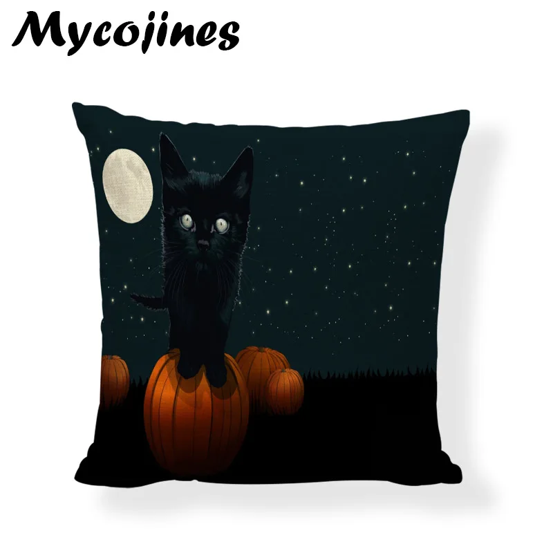 Чехол Подушка с изображением тыквы на Хэллоуин|Наволочки| |