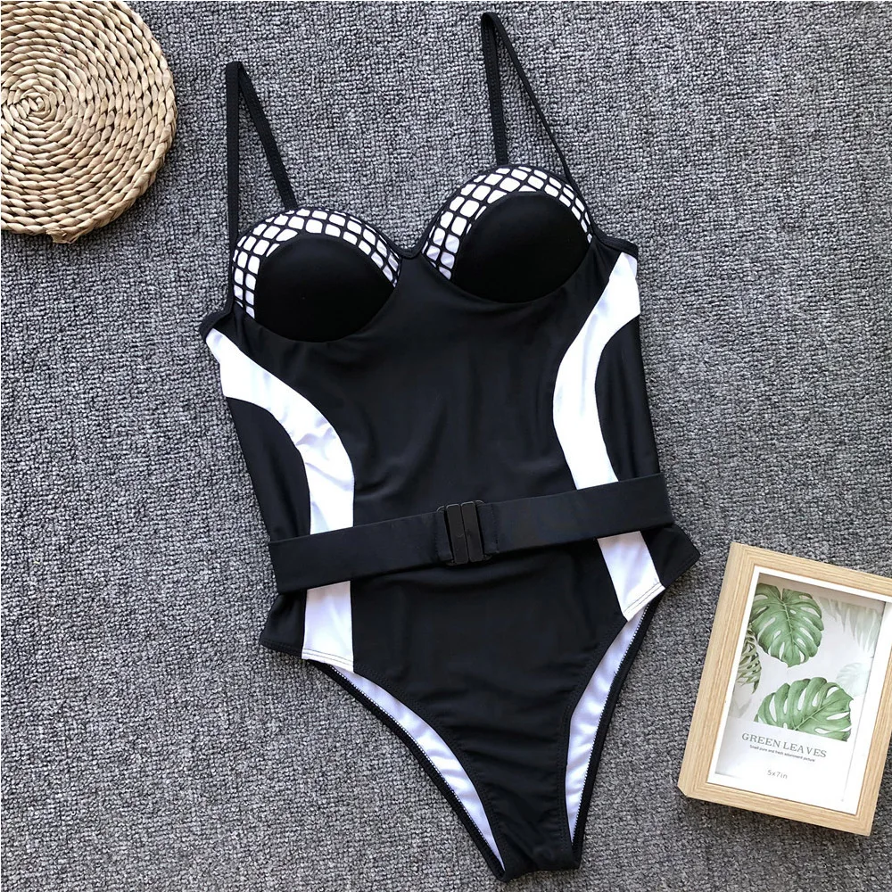 

Women's One Pieces Swimsuits Monokini Printed Padded Push Up Tummy Control Bathing Suits Sexy High Cut Beach Swimming Swimwear