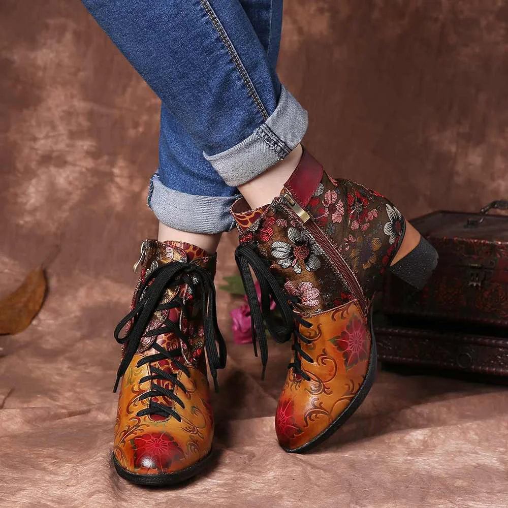 Женские сапоги на молнии SOCOFY черные удобные из натуральной кожи высоком каблуке