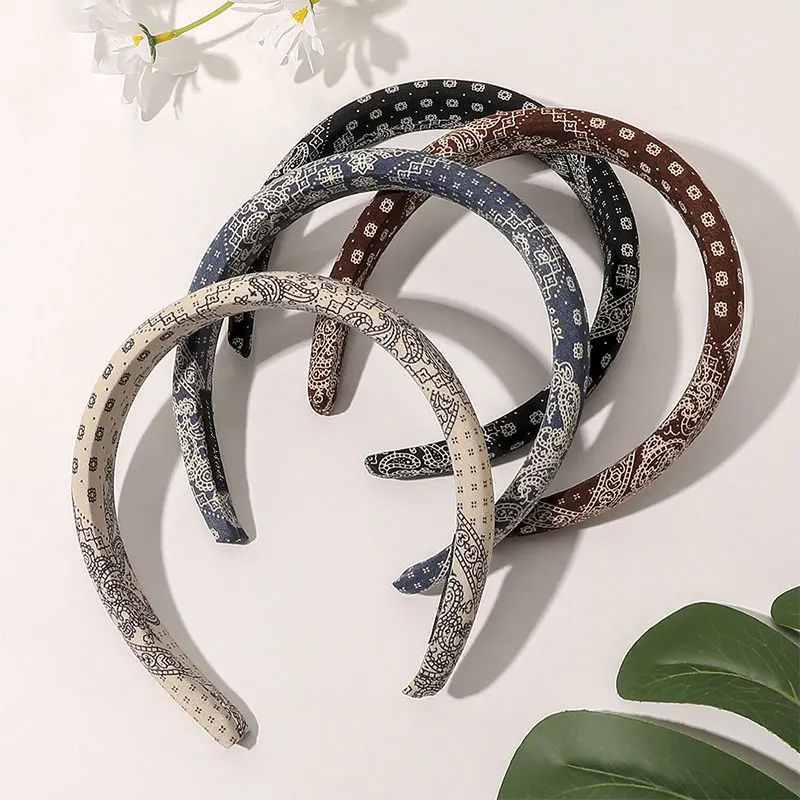

Fashion Bohemian Headband Temperament Sponge Headband Cashew Flower Headband Hair Accessories Printed Elegant Fabric Headband