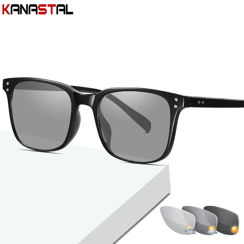 

Men's Blue Light Blocking Glasses Women Outdoors Anti UV Photochromic Eyeglasses Fishing TR90 Frame Home Computer Eyewear Retro