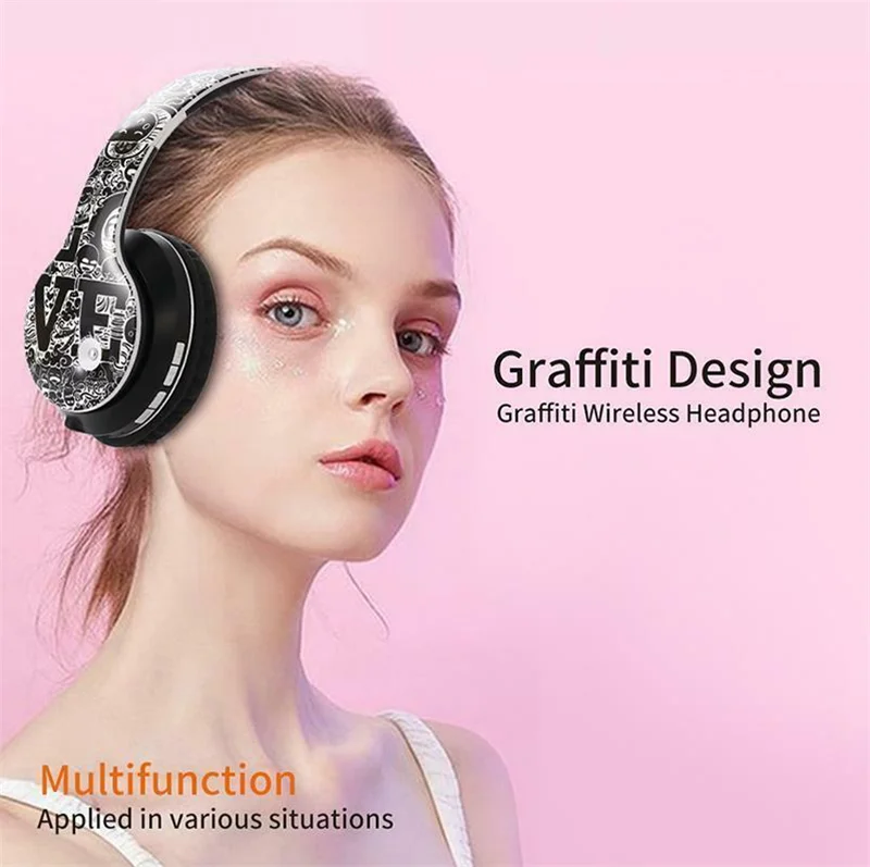 

Wireless headphones hifi music Long Play time Foldable Bluetooth Headphone support FM TF MP3 gaming Earphone