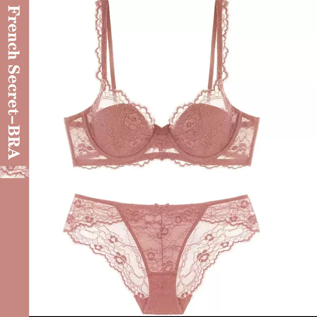 

Женский прозрачный комплект из бюстгальтера и кружева, большого размера