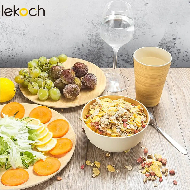 LEKOCH возобновляемая бамбуковая детская посуда набор посуды из дерева Экологичные