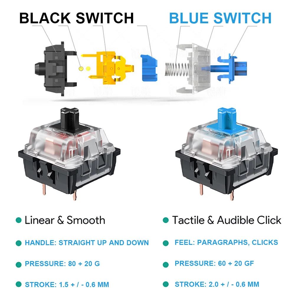 mechanical gaming keyboard104 key rgb led backlit computer keyboard black blue switch suitable for lol pc gamerswindows game free global shipping