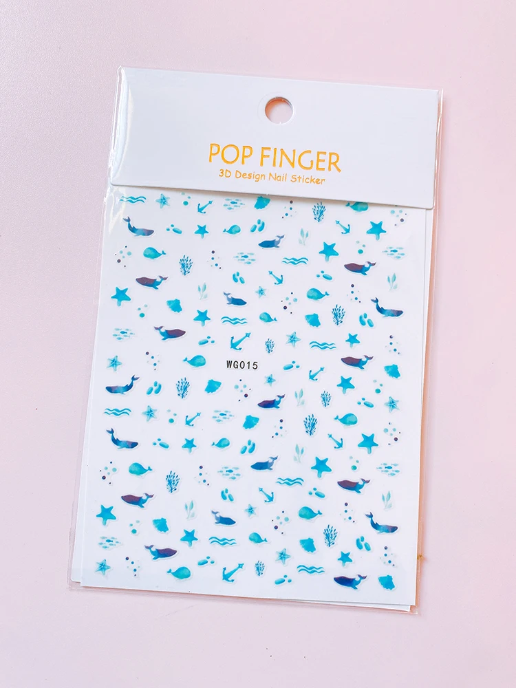 Cartoon Mermaid Nail Stickers Cute Blue Ocean Sticker Decals Slider for Nails Design Art Decorations Manicure Accessories | Красота и