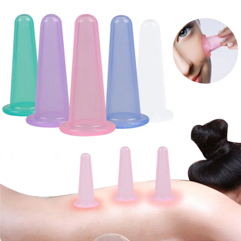 1/4 шт. силиконовые медицинские банки для терапии тела чашки ухода за кожей лица