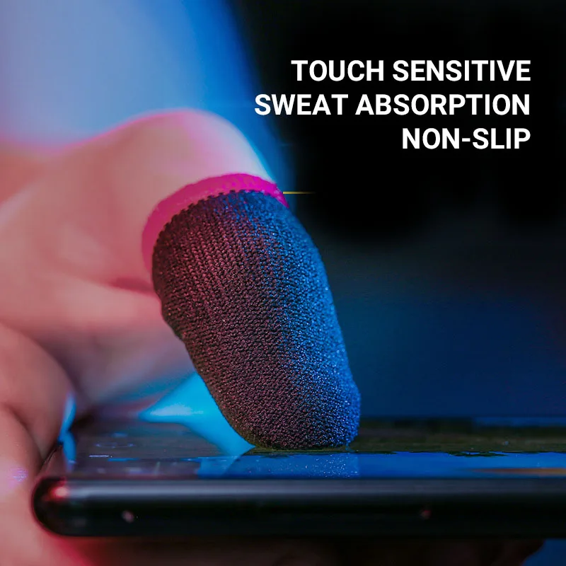 

2 Pcs Phone Games Breathable Sweat-Proof Finger Thumbs Finger Cover Anti-slip Sleeve for PUBG Touch Screen Gaming Thumb Gloves